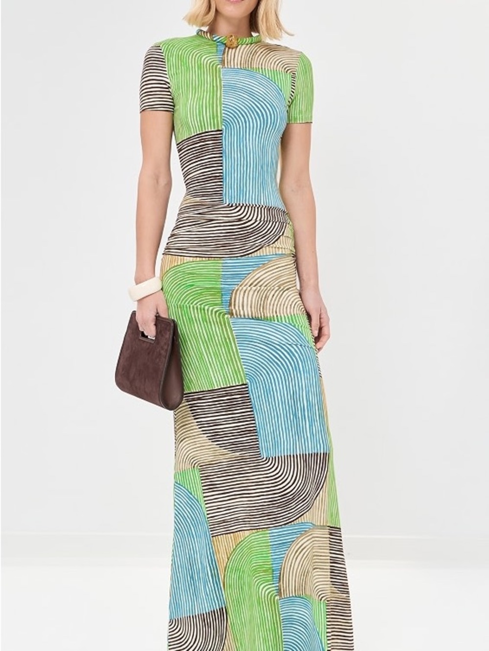 Silvia Tcherassi Yara Dress in Abstract Green Print - WORN ONCE - Picture 2 of 5